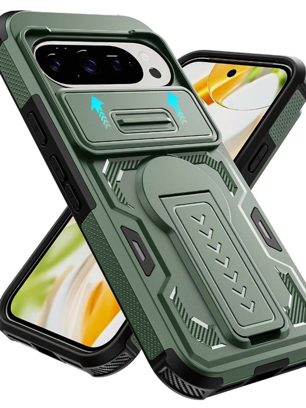 Google Pixel 10 Pro XL Heavy Duty Case w/ Kickstand Shockproof Rugged Cover